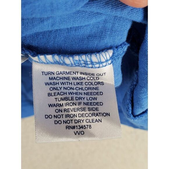 Vineyard Vines T-Shirt Football Whale Touchdown Wmns M Blue Graphic LS Crewneck - Picture 10 of 12